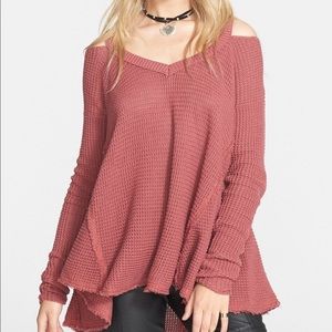 Free People Mauve Off-Shoulder Sweater